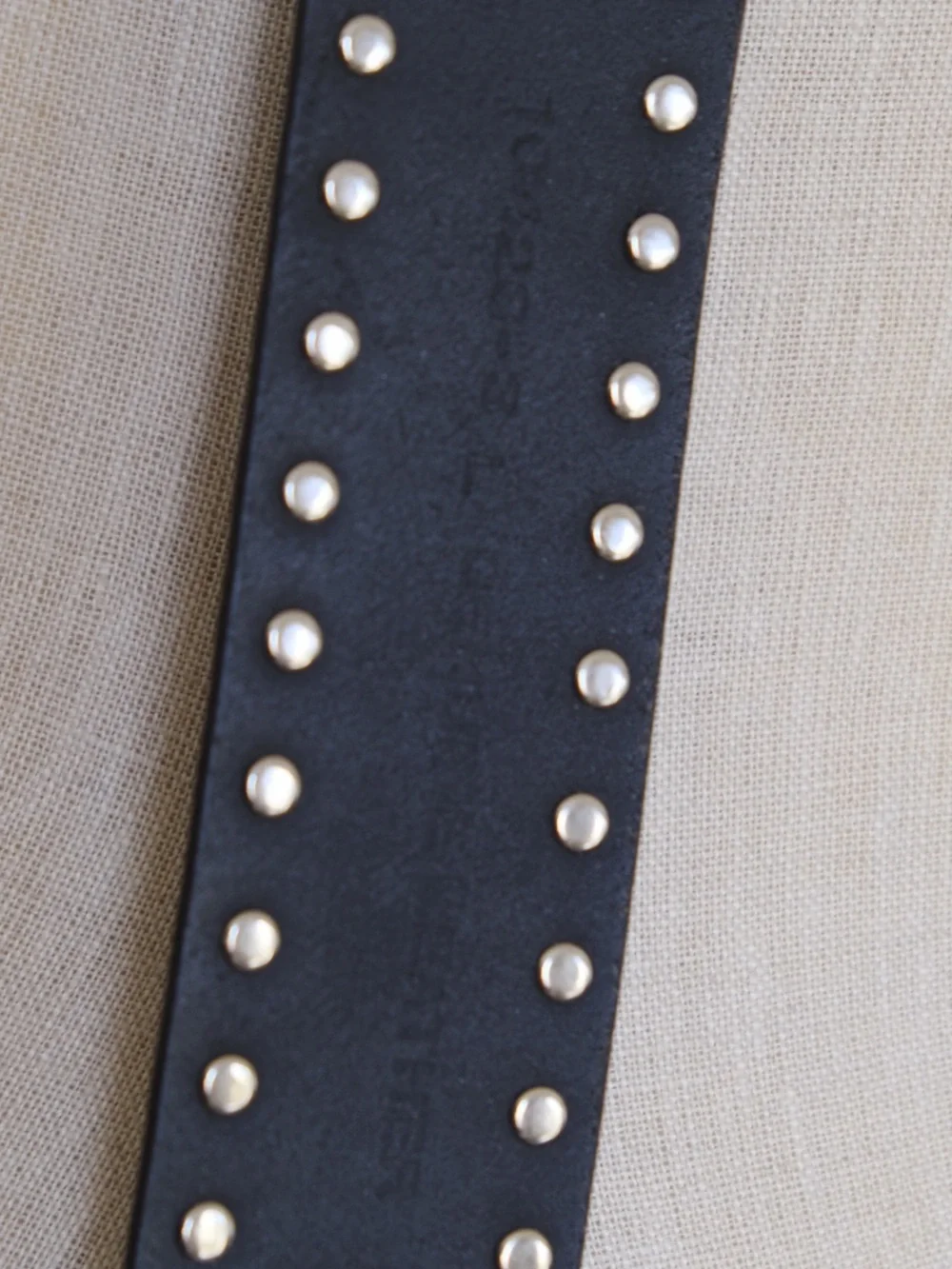 genuine leather black studded belt